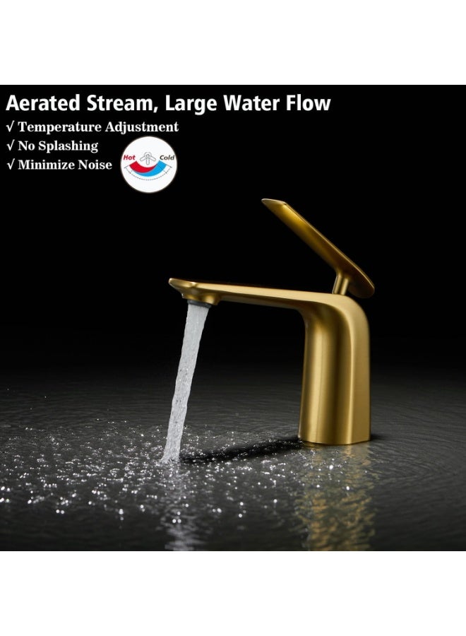 واي دي صنبور حوض حمام عصري بمقبض واحد، صنبور خلاط حوض طويل، يُثبت على سطح الحوض، يتميز بتدفق مياه سلس، سهل التركيب. - Image 3